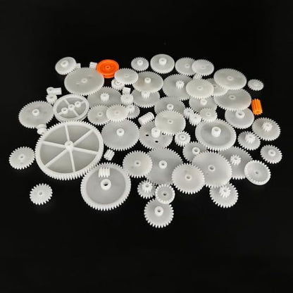 64PCS Module 0.5 Plastic Gears Single Gear Reduction Gear Small Motor Gears for DC Motor RC Car Truck Robot Helicopter DIY Model Toy Gear Replacement Part