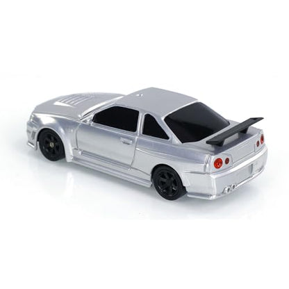 TOUCAN RC HOBBY Remote Control Race Car 1/43 RTR with Gyro RC Drift Car 4WD Traffic Cones for Indoor Outdoor (Silver) - color: Silver