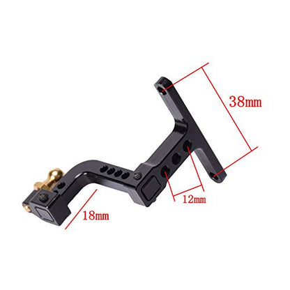 CNC Metal Adjustable Trailer Hitch Receiver Tow Hook for TRX4 SCX10 D90 1/10 RC Crawler Car Rear Bumper
