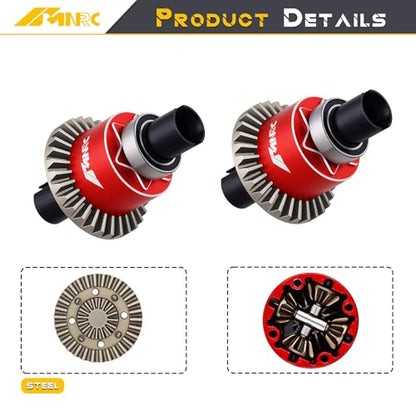 Steel Front Rear Differential Diff Input Gear Kit Compatible with Arrma Typhon Granite Mojave Grom Series Upgrade Part Red - color: Red