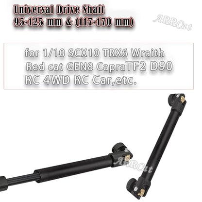 RC Crawler Drive Shaft 94-125MM Upgrades for 1/10 SCX10 2 Red cat D90 Gen7/Pro Rc 4WD GEN8 SCX10-II,Steel #45 Universal Driveshaft,Metal Axles Part Hop-Ups,Black (94-125MM & 116-170MM) - size: 94-125MM & 116-170MM (More Power)