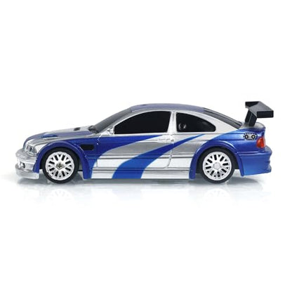 1/43 RC Scale Ready to Go Race Car Remote Control Drift 4WD Mini Lights System 4WD Racing Car RC Full Proportional 2.4g Mini Race Gift Radio Control High Speed Model Without Gyro, - color: Blue and Silver