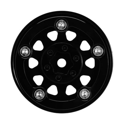 INJORA 1.3 Aluminium Beadlock Wheel for TRX4M SCX24 1/24 1/18 RC Crawler - color: Black Aluminum