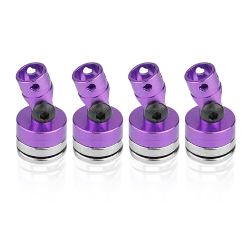 Joyzan RC Magnetic Body Post,Magnet Car Shell Mount Column Clips SCX10 1:10 | Alloy Aluminum Stealth Invisible Touring Drift Model Hobby Vehicle Accessories Parts Scale 4WD 4 Pack Purple