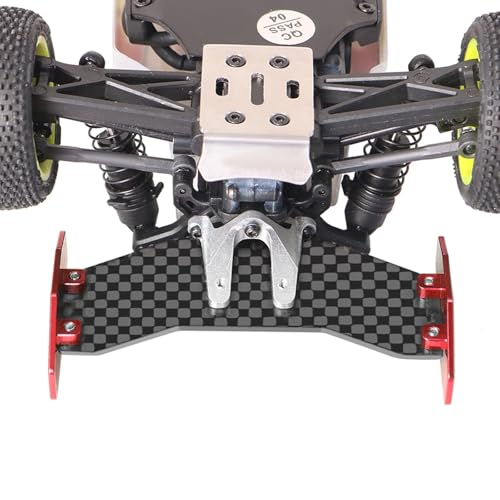 RC Rear Wing Carbon Fiber RC Tail Wing for Losi 1/24 Micro-B 2WD Buggy RC Car Upgrade Parts (Red) - color: Red