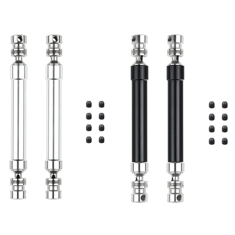 2 Set Metal CVD Drive Shaft 110-160Mm for 1/10 RC Rock Crawler Axial SCX10 90046 TRAXS RTX4, Silver & Black - (Color: Peacock Blue)