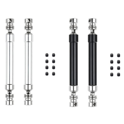 2 Set Metal CVD Drive Shaft 110-160Mm for 1/10 RC Rock Crawler Axial SCX10 90046 TRAXS RTX4, Silver & Black - (Color: Peacock Blue)