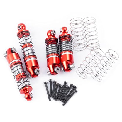 RCLIONS SCX24 Shocks 33mm Oil Shock Absorber for AXIAL SCX24 Deadbolt JLU Gladiator Base Camp 1/24th RC Crawler Car Upgrade Parts - color: Red