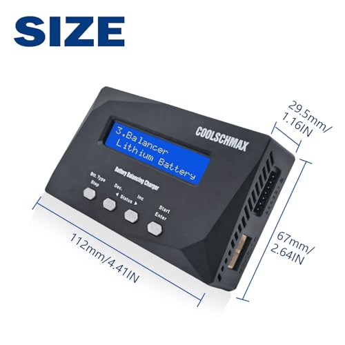 Balance Battery XT60 Charger Discharger, Cell Meter Resistance Tester for 1-6S LiPo, LiFePO4, Li-ion, LiHv, 1-15S NiMH, NiCd, 1-10S Pb, for Drone RC Car
