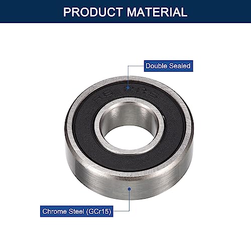 R6-2RS Deep Groove Ball Bearings, ID 3/8" x OD 7/8" x Width 9/32" Double Rubber Sealed Ball Bearing Pre-Lubricated Chrome Steel Z2 Lever 10pcs - size: R6-2RS 3/8"x7/8"x9/32"