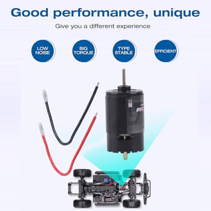 RC Brushed Motor, Low Noise High Performance 550 Motor 29T Standard for Off Road Crawler RC Car Enthusiasts Hobbyists Outdoor Adventure Racing