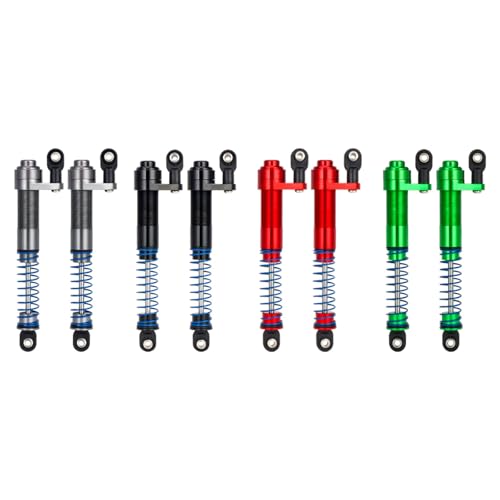 80-100mm Adjustable Threaded Oil Shocks for 1/10 RC Crawler SCX10 TRX4 D90 | CNC aluminum body with offset cap Dampers.Fits for Axial Capra VS4-10 90046 Tamiya LCG Cheater rigs.RC Car Upgrade Parts. - color: Green
