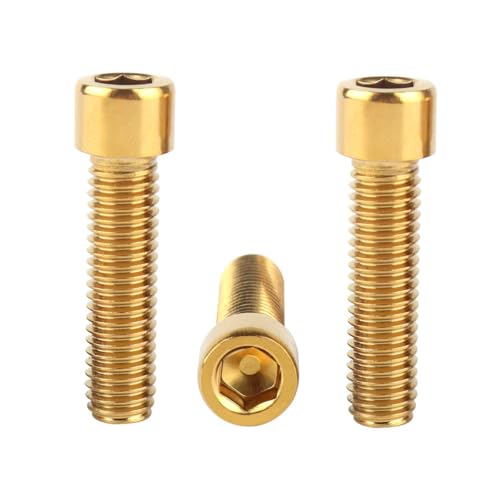 6Pcs Bike Screws M6x10 12 16 18 20 25 30 35mm Stainless Steel Socket Head Cap Allen Hex Bolt (Gold, M6 x30mm) - color: Gold, size: M6 x30mm