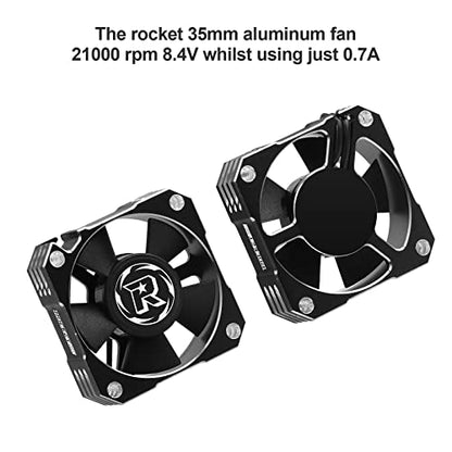 RC Cooling Fan 1/10 35mm 21000RPM 8.4V Aluminum ESC Motor Cooling Fan Heatsink for RC Car 1/8 1/10 Scale 3650,3660,3670 Brushless Motor (Black+Silver) - color: 35mm Silver Black