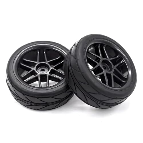 RC Car Parts Compatible with HSP for Tamiya for TT01 for TT02 Drift for Rally Car 4pcs Hard Plastic 1/10 On-Road Solid Wheels and Tires 12mm Hex