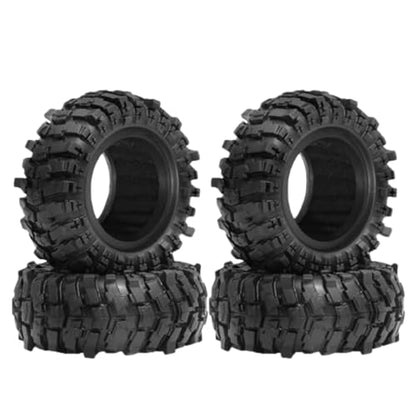 4PCS 1.9 Crawler Tires 88mm OD 1/12 RC Tires with Foam Inserts, Mud Slingers 1.9 RC Crawler Tires Compatible with MN-82 MN99-S2 MJX H12P H12Y+ RC Crawler Car Upgrades