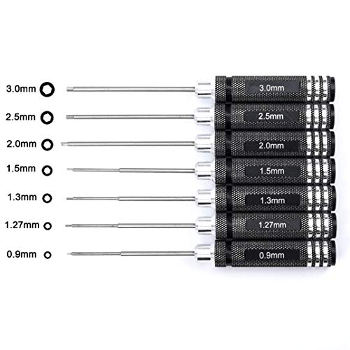 YoungRC RC Screwdriver Tools Kit 7pcs Hex Screw Driver Set for RC Models | 0.9mm 1.27mm 1.3mm 1.5mm 2.0mm 2.5mm 3.0mm