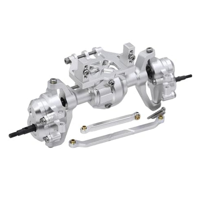 Aluminum Front Rear Portal Axle Complete Axles Set with Servo Mount for 1/18 RC Crawler Redcat Ascent-18 Ascent18 Upgrade Parts (Silver) - color: Silver