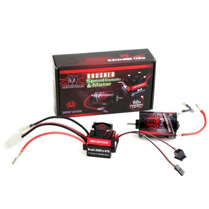 REDSPIDER 23T 540A Brushed Motor and 60A ESC Brushed Motor ESC Combo, Dual Mode BEC 2A / 6V Fit for 1/10 RC Crawler Car Trx4 Trx6 Axial SCX10 II III Redcat Gen7 Gen8 V2 RC4WD D90 (ESC and Motor)