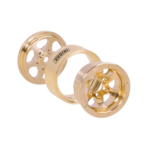 INJORA 1.0 Brass Beadlock Wheel -4.7mm Offset Rim for 1/24 1/18 RC Crawler SCX24 FCX24 TRX4M Ascent18 Upgrade(W1011)