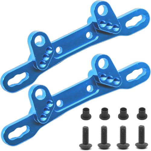 Aluminum Alloy Front & Rear Shock Towers for Tamiya TT02 1/10 RC Car – Precision CNC Machined RC Car Shock Mount, TT02 Alloy Shock Absorber Plate Lightweight & Durable Upgrade Parts - color: Blue