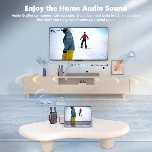 Wireless HDMI Transmitter and Receiver 4K: Plug&Play HDMI Wireless Extender Kit, 5G 820FT Sender and Receiver with Loopout for Streaming Video and Audio to Monitor from Laptop/PC, Audio Interface - style: 4K Transmitter and Receiver