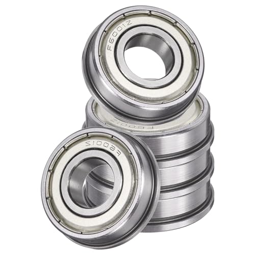 uxcell 5Pcs F6001ZZ Flanged Ball Bearings, 12 x 28 x 8mm Double Shielded Chrome Steel Deep Groove Bearing, ABEC5 - size: F6001ZZ 12 x 28 x 8mm