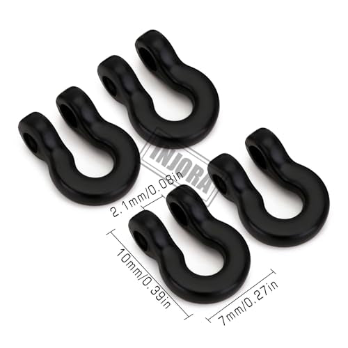 INJORA Metal Bumper D-Ring Mini Tow Hook for 1/24 Axial SCX24 8PCS, 7X10mm
