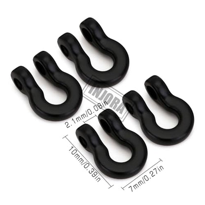 INJORA Metal Bumper D-Ring Mini Tow Hook for 1/24 Axial SCX24 8PCS, 7X10mm