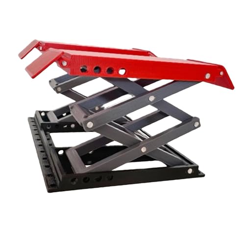 Simhoa RC Car Work Stand,RC Miniature Lifting Platform, Portable,for 1/18 Scale Crawler,Manual Lift Table Repair Workstation, Red Black