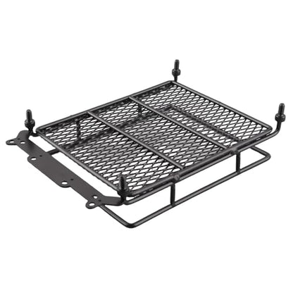 RiToEasysports RC Roof Rack Luggage Metal RC Roof Rack with 4 LED Lights 156 X 110 X 40mm Luggage Carrier for Axial SCX10 1 10 Crawler Outdoor Trail Driving (4 White)