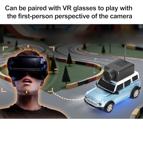 Wltoys 1:64 FPV RC Drift Car, 720P WiFi APP, 2.4GHz Gyro, Blue | HD Zero‑lag Camera, 3 Speeds & Suspension. Dual LED Lights. Smooth on Carpets/Tiles. APP Photo/Video/VR for Hobbyists - color: Blue