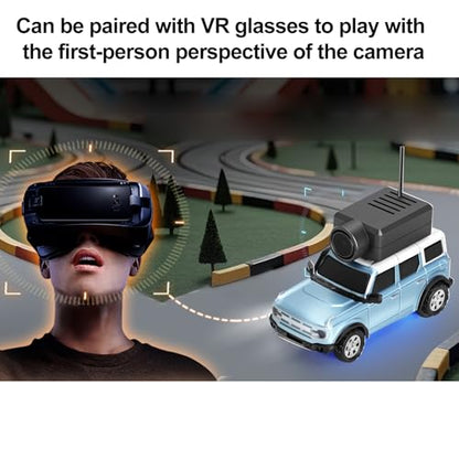 Wltoys 1:64 FPV RC Drift Car, 720P WiFi APP, 2.4GHz Gyro, Blue | HD Zero‑lag Camera, 3 Speeds & Suspension. Dual LED Lights. Smooth on Carpets/Tiles. APP Photo/Video/VR for Hobbyists - color: Blue