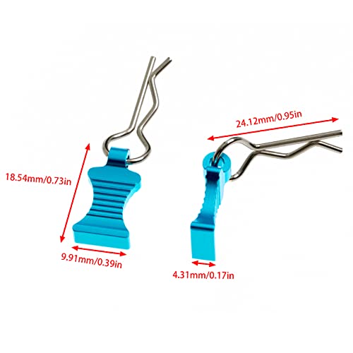 8PCS Car Body Clips Pins, Body Shell Clip Pin, Metal Body Clips Pins with Pull Tabs Compatible With 1/8 1/10 1/12 Traxxas Axial Redcat Arrma Losi Tamiya HPI HSP SCX10 TRX4 SCX10 RC Car(Blue)