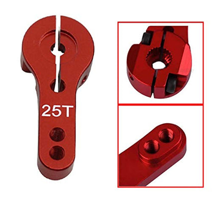 ShareGoo 10PCS 25T Aluminum Servo Horns M3 Threads Metal Steering Arm Compatible with RC Car Truck Buggy Airplane-Blue,Red