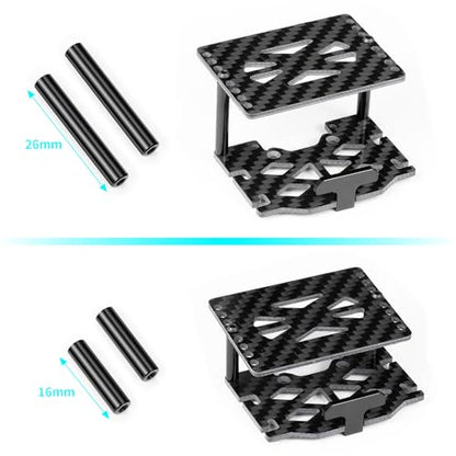 MOHERO RC Battery Tray Double Decker Carbon Fiber ESC Mount Plate for 1/18 RC Crawler Car TRX4M Upgrade Parts