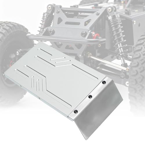 harayaa 1/7 RC Car Skid Plate Chassis Maintenance Replaces Guard Easy to Install Sturdy Protector Protection for RC Crawler 4WD, Silver - color: Silver