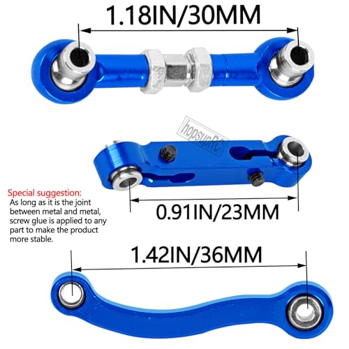 RC Aluminum Metal Turnbuckle Camber Links Toe Links with Rod Ends Steering Linkage Set Upgrade Parts for 1/18 LaTrax Teton,Desert Prerunner.Navy Blue(Replace 7636) - color: Blue(7pcs)