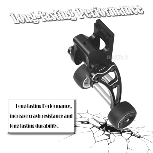 Aluminum Adjustable Wheelie Bar Set Upgrades Part for 1/14 MJX 14209 14210 H14BM High Speed RC Car,RC Adjustable Front Stand Up Wheel Hops Up,Black - color: Black - (Wheelie Bar)