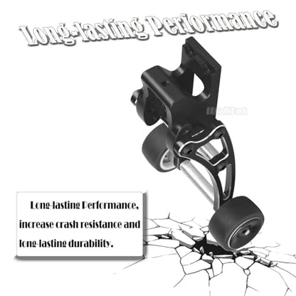 Aluminum Adjustable Wheelie Bar Set Upgrades Part for 1/14 MJX 14209 14210 H14BM High Speed RC Car,RC Adjustable Front Stand Up Wheel Hops Up,Black - color: Black - (Wheelie Bar)