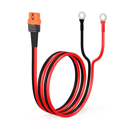 ELFCULB XT60i to O Ring Terminal Cable,12AWG XT60i Female to O Ring Connector with Tinned Pure Wire,for RC Battery Solar Portable Power Power Station and Solar Panel(2FT) | XT60i battery cable with stranded tinned copper wire for battery terminals, RVs, a
