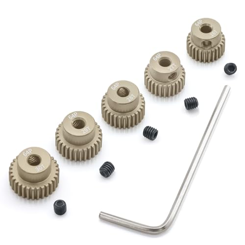 64P Pinion Gear Sets 26T 27T 28T 29T 30T for Shaft 3.175mm RC Motor Compatible with HPI Kyosho Losi Axial Tamiya 1/10 RC Car Monster Truck Upgrade Parts - size: 26T 27T 28T 29T 30T