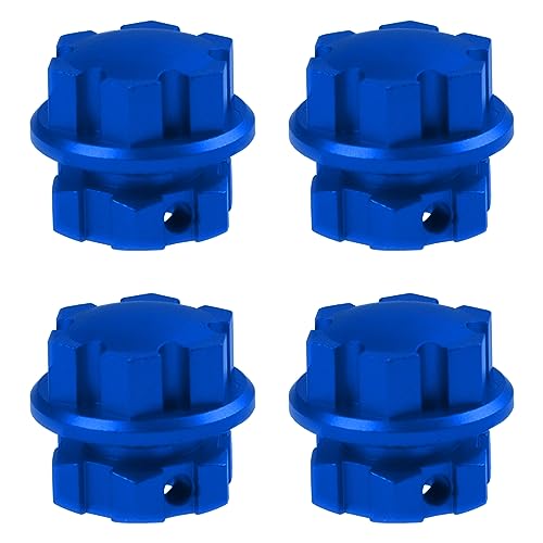 Aluminum 17mm Splined Wheel Hubs Adapter & Nuts #8654 Compatible with Traxxas 1/10 E-Revo 2.0 Maxx & 1/8 Sledge RC Car (Blue) - color: Blue