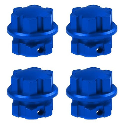 Aluminum 17mm Splined Wheel Hubs Adapter & Nuts #8654 Compatible with Traxxas 1/10 E-Revo 2.0 Maxx & 1/8 Sledge RC Car (Blue) - color: Blue