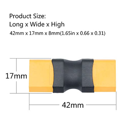 2Pair XT60 Connector Adapter, Expansion Plug, No Wire Adapter,Plug and Play | XT60 Male to Male & XT60 Female to Female No Wire Gold Plated Plug, for RC Lipo Battery Drone Toy Car etc - 4Pcs - style: 2Pair - XT60 Male & Female Plug
