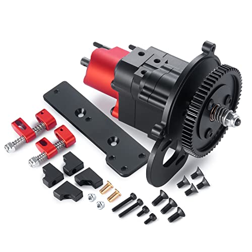 1/10 Benedict Harry 2 Speeds Metal Complete Transmission Case Gearbox with Dig Gear for 1/10 Axial SCX10 RC Crawler Car