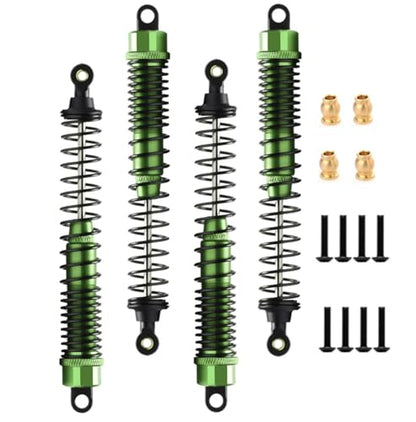RC Shock Absorber Damper 130mm Adjustable for RC Car 1/10 Crawler Truck HPI HSP Losi Axial Tamiya Redcat Upgrade Part 4pcs/Set(Green) - color: Green