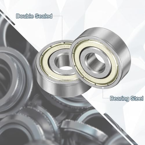 uxcell 3 Pcs 1614ZZ Deep Groove Ball Bearing 3/8" x 1-1/8" x 3/8" Double Metal Sealed, Chrome Steel Bearings - size: 1614ZZ 3/8" x 1-1/8" x 3/8"