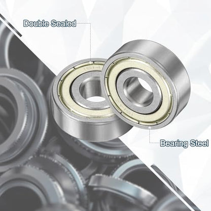 uxcell 3 Pcs 1614ZZ Deep Groove Ball Bearing 3/8" x 1-1/8" x 3/8" Double Metal Sealed, Chrome Steel Bearings - size: 1614ZZ 3/8" x 1-1/8" x 3/8"