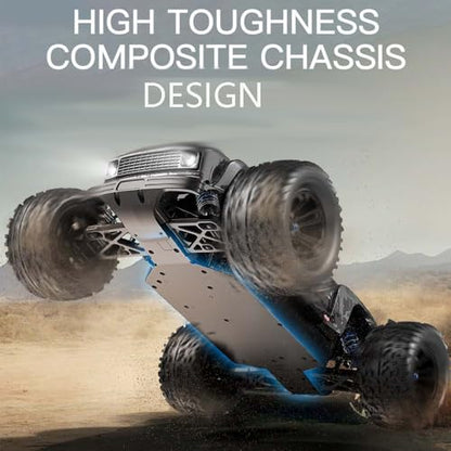 1:12 Fast RC Car 70KPH Brushless Motor for Adults, Waterproof Monster Trucks, 4WD High Speed RC Offroad Truck, 3 Batteries, KF16 (Black) - color: Kf16,3 Batties,black